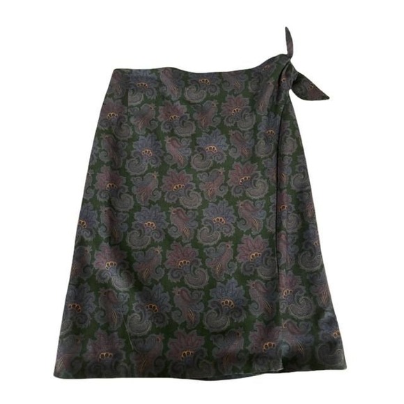 Ralph Lauren Dresses & Skirts - • Vintage Ralph Lauren Wool Blend Purple Paisley Wrap Skirt Made in USA Size 8